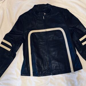 Wilsons Leather Black Jacket with White Accents